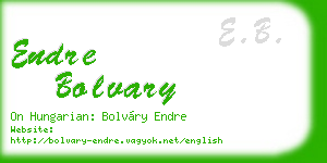 endre bolvary business card